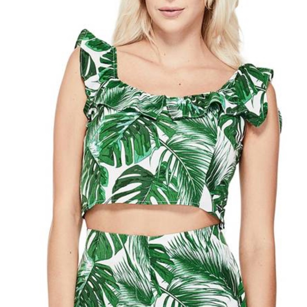 Palm print crop top